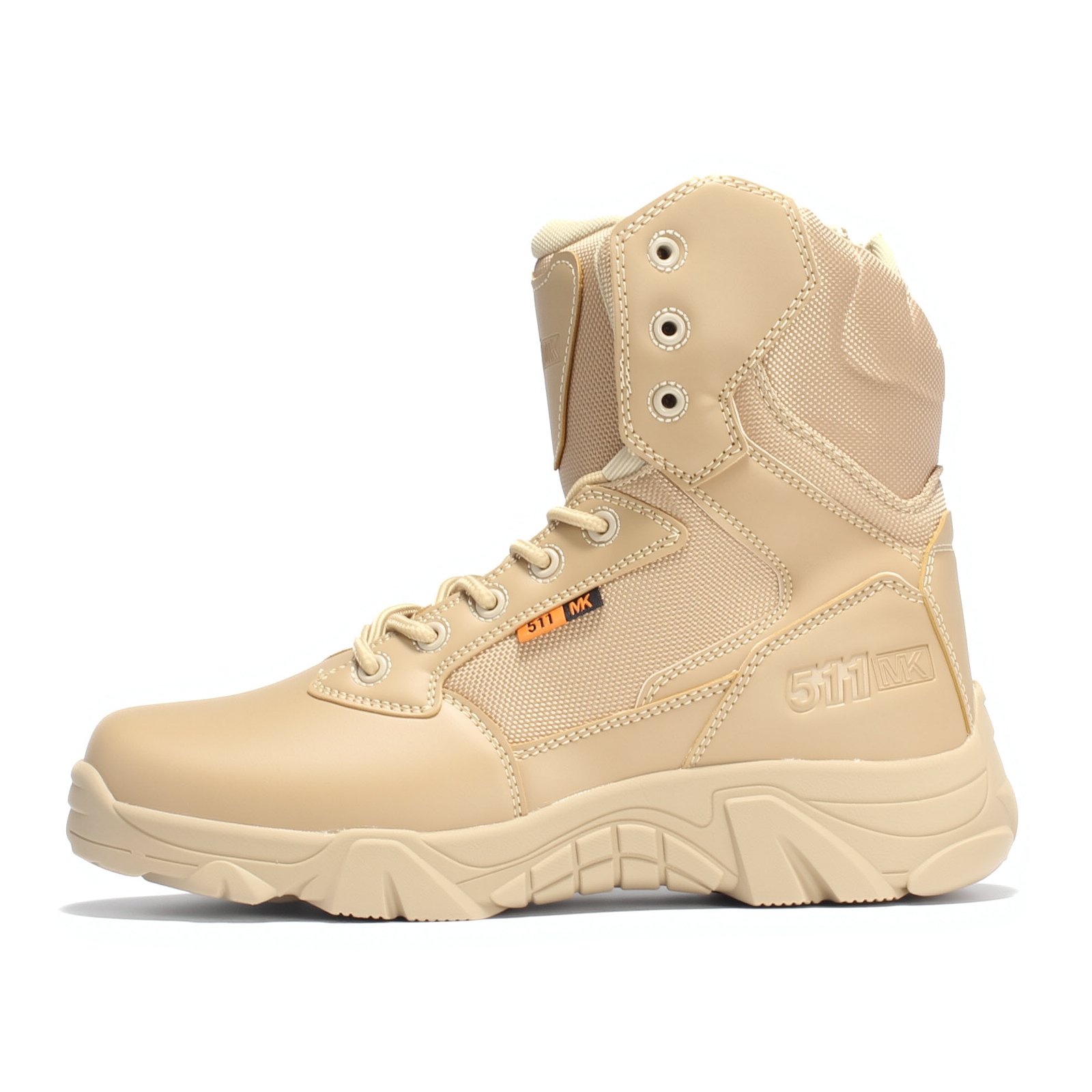 Men's Tactical Boots High-Tall Fashion Anti-Collision Hiking Shoes Waterproof Rubber Lace-Up for Outdoor Summer Winter