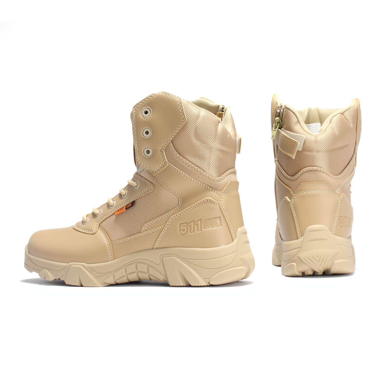 Men's Tactical Boots High-Tall Fashion Anti-Collision Hiking Shoes Waterproof Rubber Lace-Up for Outdoor Summer Winter