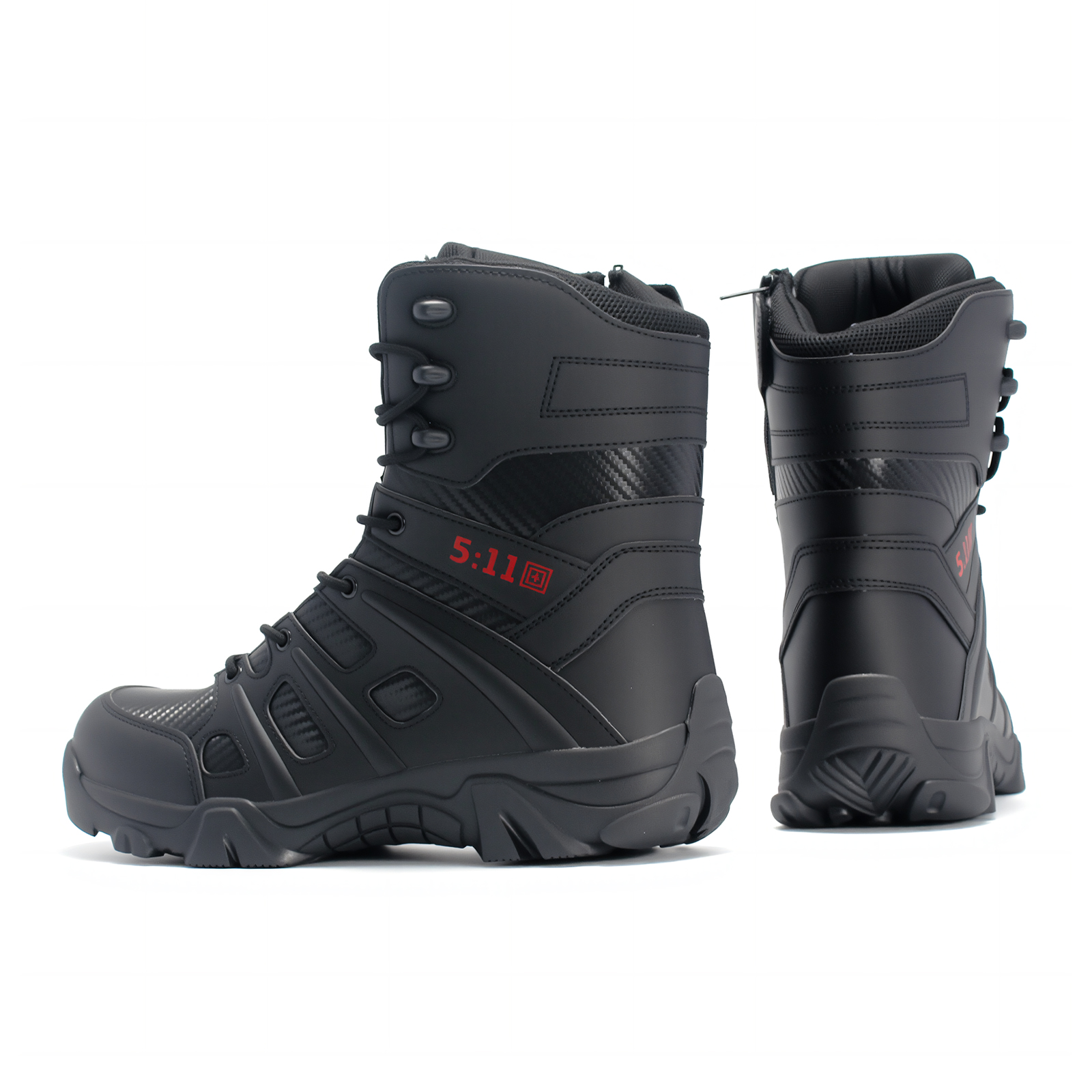 Men's Tactical Hiking Boots Waterproof And Wear-Resist Black Steel Toe Feature Training for Outdoor Activities