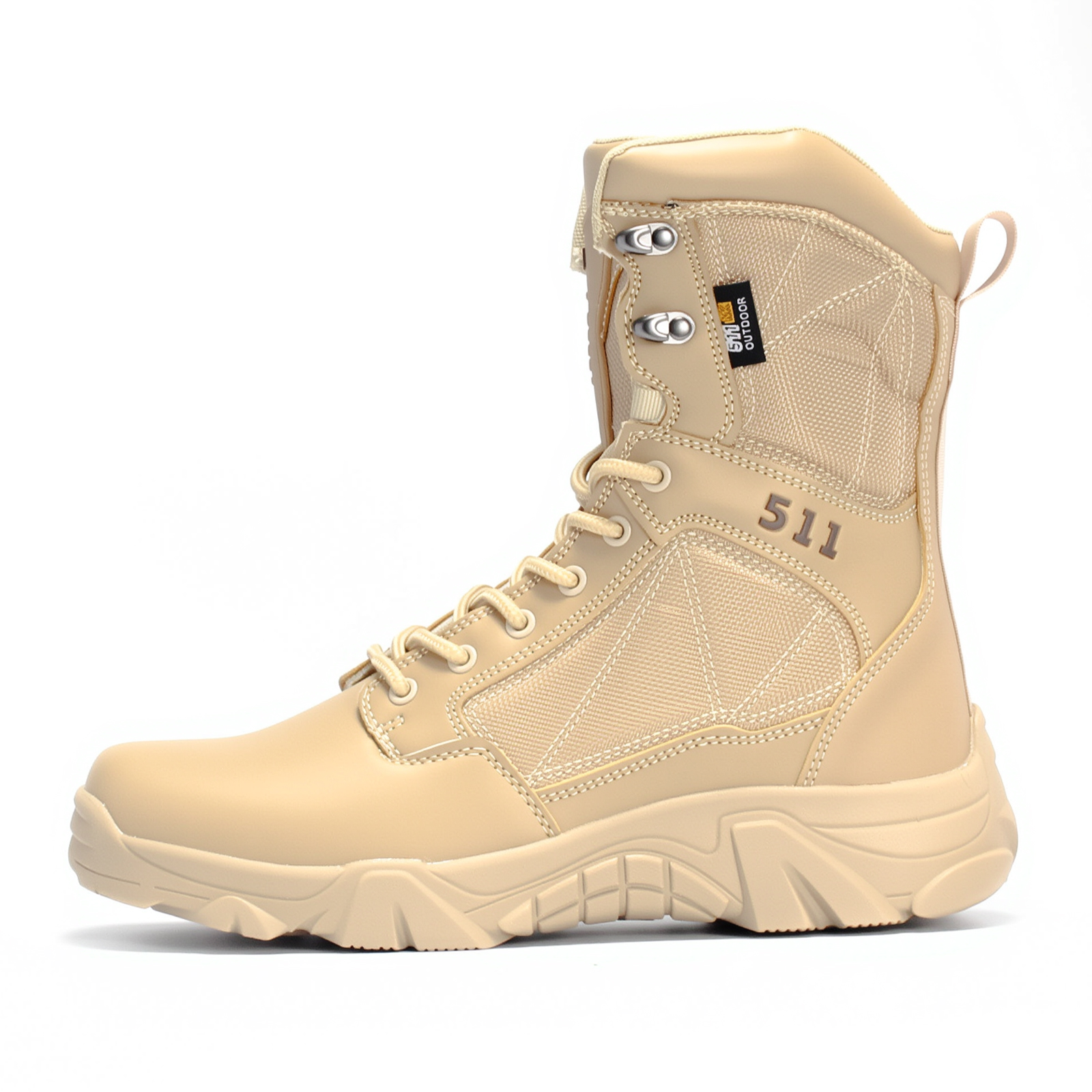Men's High-Top Tactical Boots Desert Waterproof Hiking Boots with Safety Features In-Stock