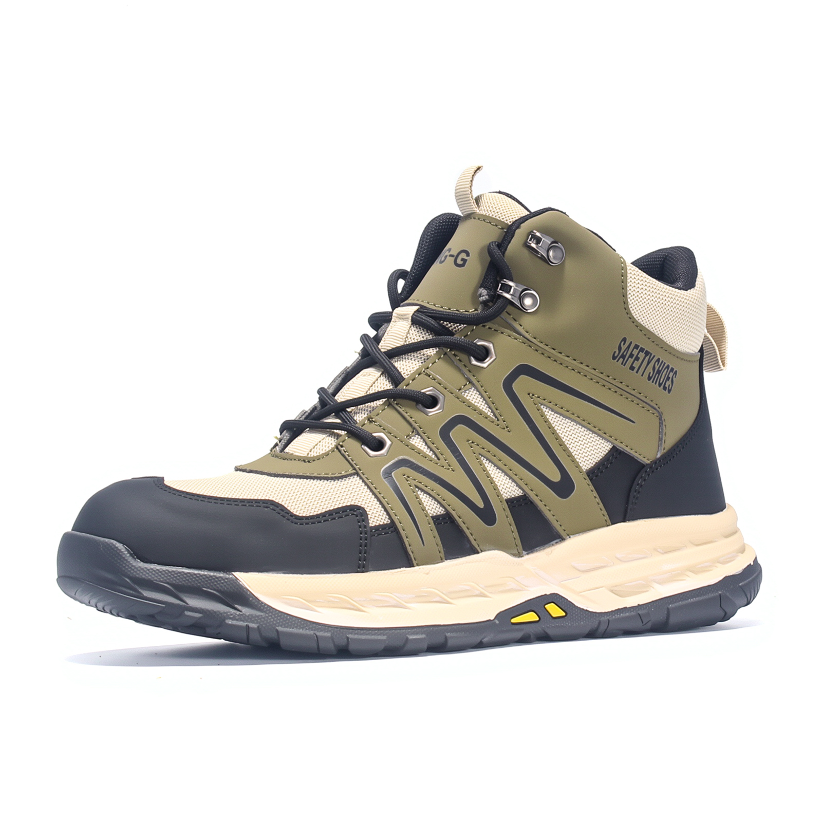 Microfiber Leather Men's Work Safety Boots Steel Toe Anti-Puncture Feet Protective Outdoor Working Shoes 