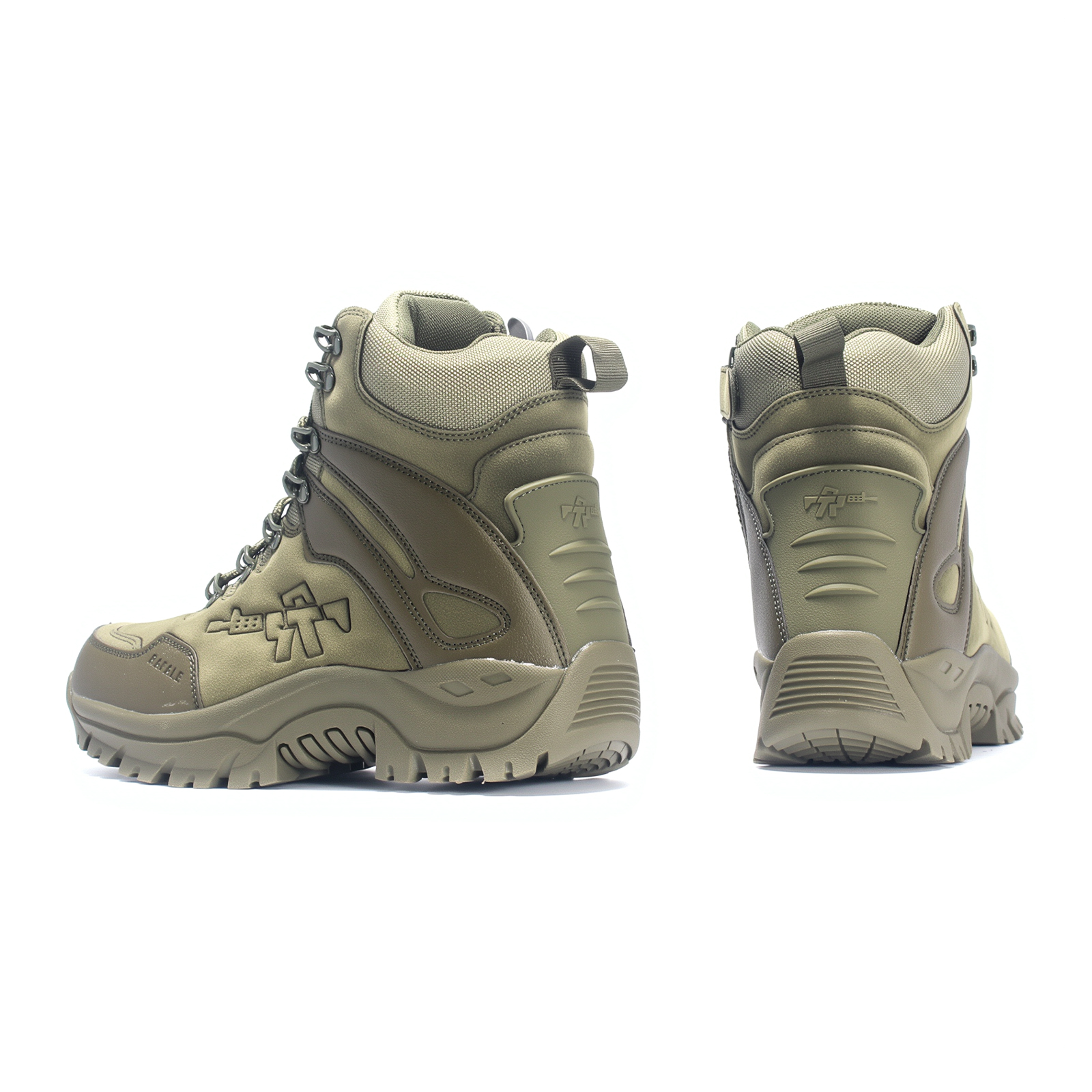 Custom Brand Men's Outdoor Mountain Climbing Hiking Training Shoes Suede Leather Lace Up Tactical Boots