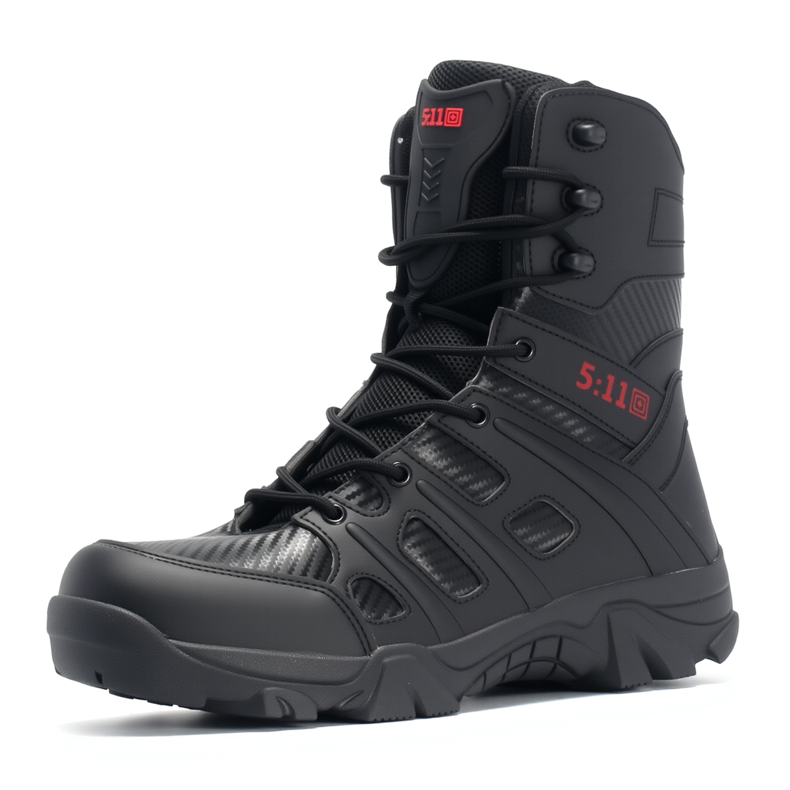 Men's Tactical Hiking Boots Waterproof And Wear-Resist Black Steel Toe Feature Training for Outdoor Activities