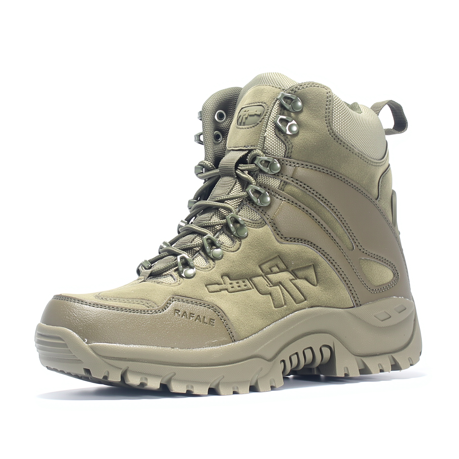 Custom Brand Men's Outdoor Mountain Climbing Hiking Training Shoes Suede Leather Lace Up Tactical Boots